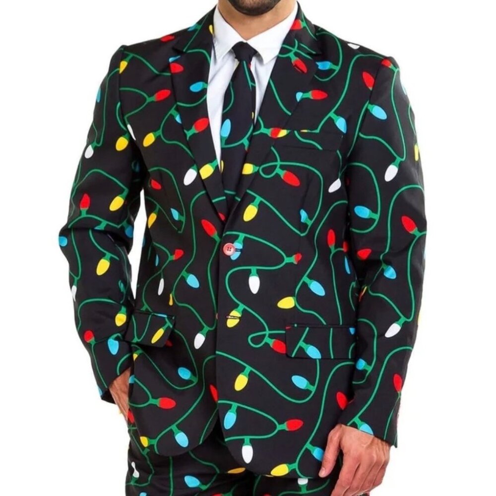 Tipsy Elves Blazer Men’s Size 46 / 2X Light Bulb Tangle Wrangler Ugly Holiday